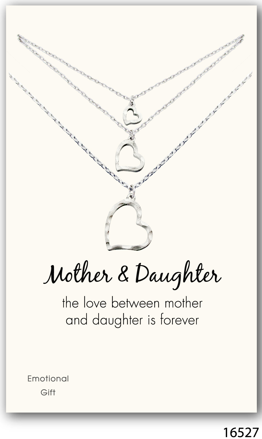 The mother daughter hearts silver pendant